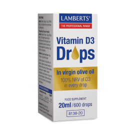 Lamberts Vitamin D3 Drops Συμπλήρωμα Διατροφής Βιταμίνης D3 20ml/600 Drops.