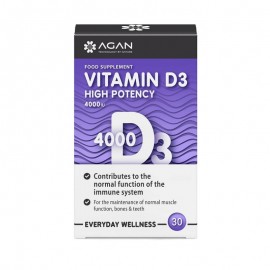 Agan Vitamin D3 Συμπλήρωμα Διατροφής Βιταμίνης D3 4000iu  30tabs