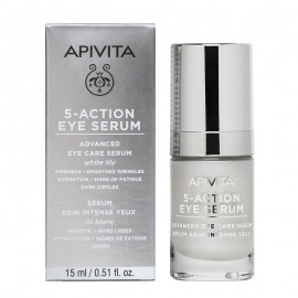 Apivita 5-Action Ενυδατικό & Αντιγηραντικό Serum Ματιών για Σύσφιξη 15ml