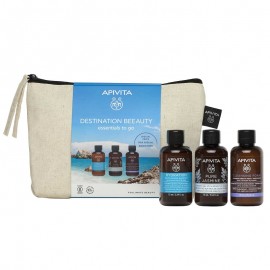 Apivita Promo Pack Destination Beauty Hydration Shampoo 75ml, Pure Jasmine Shower Gel 75ml & Cleansing Foam Αφρός Καθαρισμού για Πρόσωπο & Μάτια 75ml