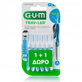 GUM 1614 Trav-ler nterdental Brush Μεσοδόντιο Βουρτσάκι 1,6mm Σιελ 1+1 Δώρο 2x6τμχ