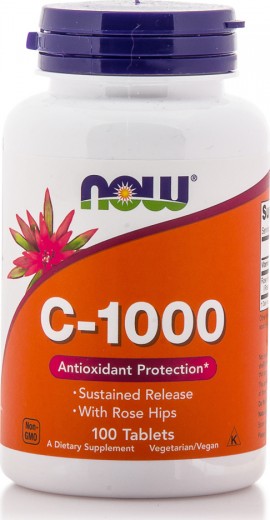 Now Foods Vitamin C-1000 With Rose Hips Βραδείας Αποδέσμευσης 100Tablets