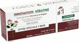Klorane Keratin Caps  2+1 Δώρο, Συμπλήρωμα Διατροφής για Δυνατά Μαλλιά & Νύχια Με Κερατίνη, 3x30 caps