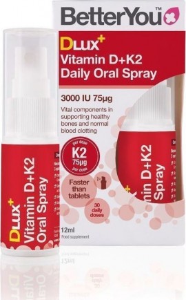 BetterYou Dlux + Vitamin D3 K2 Daily Oral Spray 12ml, 100 Ψεκασμοί