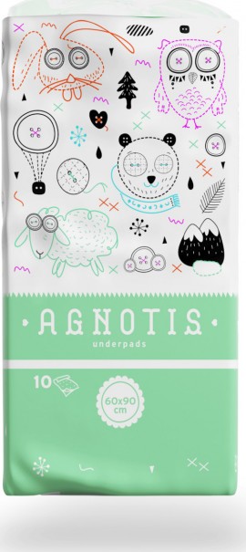 Agnotis UnderPads Βαμβακερά Υποσέντονα με Αδιάβροχη Επένδυση 60x90cm, 10 Τεμάχια