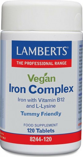 Lamberts Vegan Iron Complex Συμπλήρωμα Διατροφής Σιδήρου 120 κάψουλες