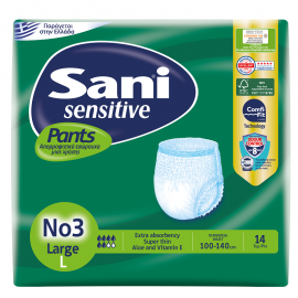 Sani Sensitive Pants Large No3 Ελαστικό εσώρουχο ακράτειας 14τμχ.