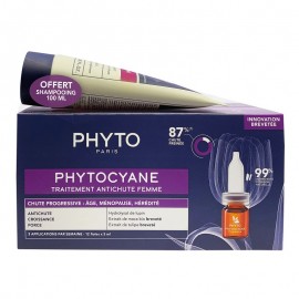 Phyto Phytocyane Promo Pack Progressive Anti-Hair Loss Treatment for Women 12 φιαλίδια x 3,5ml + Δώρο Phytocyane Shampoo 100ml