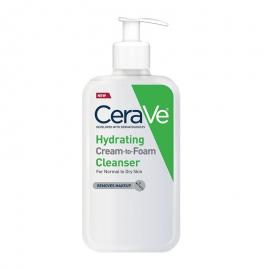 CeraVe Hydrating Cream-to-Foam Cleanser Ντεμακιγιάζ και Καθαριστικό Προσώπου που Αφρίζει με Υαλουρονικό Οξύ 236ml