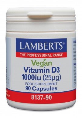 Lamberts Vegan Vitamin D3 1000iu (25mg) 90 Caps