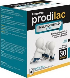 Frezyderm - Prodilac Immuno Shield Start Συμπλήρωμα διατροφής με 2 προβιοτικά, πρεβιοτικό, βιταμίνη C και D 30 φακελάκια