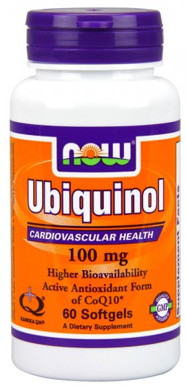 Now Ubiquinol 100 mg, Antioxidant Form of Co-Q10 60 softgels