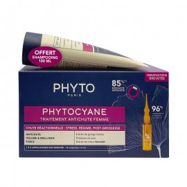 Phyto Phytocyane Promo Pack Reactional Anti-Hair Loss Treatment for Women 12 φιαλίδια x 3,5ml + Δώρο Phytocyane Shampoo 100ml