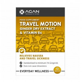 Agan Travel Motion Ginger Dry Extract για την Αντιμετώπιση των Συμπτωμάτων της Ταξιδιωτικής Ναυτίας 10caps