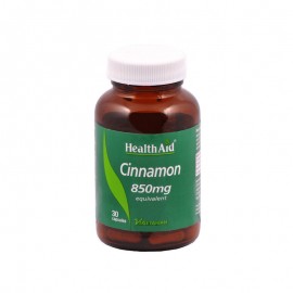Health Aid Cinnamon 850mg Συμπλήρωμα Διατροφής Φυσικής Βοήθειας για τον Διαβήτη 30 κάψουλες