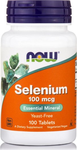 Now Selenium 100 mcg, Yeast Free, (Vegetarian) 100 tabs