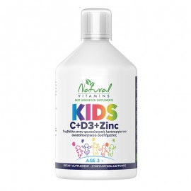 Natural Vitamins Kids C + D3 + Zinc με Γεύση Πορτοκάλι 500ml