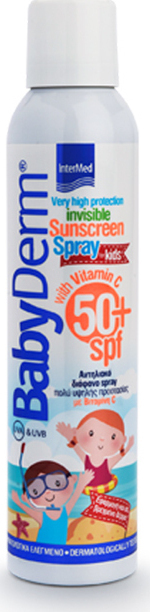 Intermed BabyDerm Invisible Sunscreen Spray SPF50+ Διάφανο Αντηλιακό Σπρέι για Παιδιά, 200ml