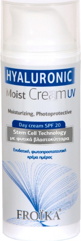 Froika Hyaluronic Moist Cream UV SPF20 50ml Κρέμα Ημέρας με Φωτοπροστασία με Φυτικά Βλαστοκύττταρα & Υαλουρονικό Οξύ