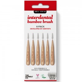 The Humble Co. Bamboo Interdental Brush 6 pack Red Μεσοδόντια Βουρτσάκια Size 2 (0.5mm), 6 Βουρτσάκια