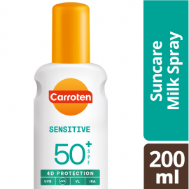 Carroten Sensitive Suncare Milk Spray SPF50+ Αντηλιακό Γαλάκτωμα Σπρέι Σώματος 200ml