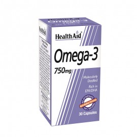 Health Aid Omega 3 750mg Συμπλήρωμα Διατροφής για την Καλή Λειτουργία της Καρδιάς & τον Έλεγχο της Χοληστερίνης 30 κάψουλες
