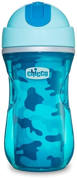 Chicco Sports Cup Insulated Bottle Κύπελλο Περιπάτου Χρώμα Γαλάζιο 14m+ 266ml
