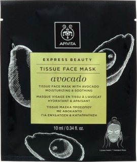 Apivita Express Beauty Tissue Face Mask Avocado Tissue Μάσκα Προσώπου με Αβοκάντο για Ενυδάτωση & Καταπράυνση, 10ml