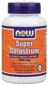 Now Super Colostrum 500 mg, w/ Olive Leaf Extract 90 Vcaps 