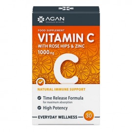 Samcos Agan Vitamin C 1000mg+zinc 15mg Tr Με Άγριο Τριαντάφυλλο & Ψευδάργυρο  30tabs