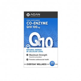 Agan Co-enzyme Q10 100mg Συμπλήρωμα Διατροφής Με Συνένζυμο Q10 100 Mg Ανά Κάψουλα 30tabs
