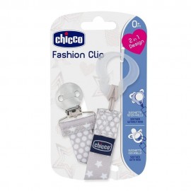 Chicco Pacifier Fashion Clip Κλιπ Πιπίλας σε Γκρί Χρώμα, 1 τεμάχιο