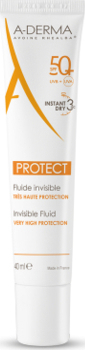 A-Derma Protect Invisible Fluide SPF50+ Αντηλιακή Προσώπου 40ml