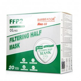 Barbeador Max-02 Filtering Half mask FFP2 Μπορντώ Χρώμα 20τεμ.