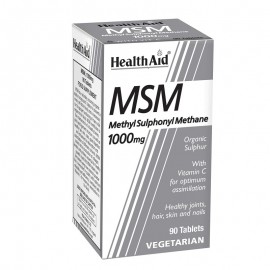 Health Aid MSM 1000mg With Vitamin C Συμπλήρωμα Διατροφής για Δυνατό Νευρικό Σύστημα 90 ταμπλέτες
