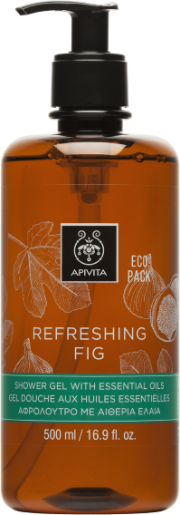 Apivita Refreshing Fig Shower Gel Αφρόλουτρο Με Αιθέρια Έλαια 500ml