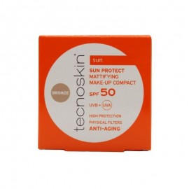 Tecnoskin Sun Protect Mattifyying Make Up Compact SPF50 Bronze Αντηλιακό Compact Make-Up Προσώπου 10g