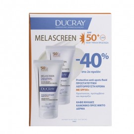 Ducray Promo Pack Melascreen Προστατευτική Λεπτόρρευστη Κρέμα κατά των Κηλίδων για Κανονικό προς Μικτό Δέρμα SPF50+ 2x50ml