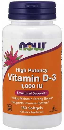 Now Vitamin D3 1.000 IU 180 softgels