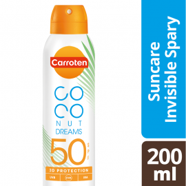 Carroten Coconut Dreams Suncare Invisible Spray SPF50 Αντηλιακό Διάφανο Σπρέι Σώματος 200ml