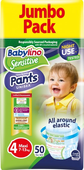 Babylino Sensitive Pants Unisex Economy Νο.4 (7-13 kg) 50τμχ