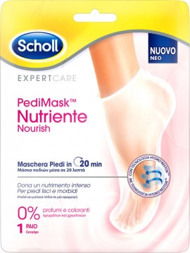 Scholl PediMask Nutriente Nourish 0% Ενυδατική Μάσκα Ποδιού Χωρίς Άρωμα 1 Ζεύγος