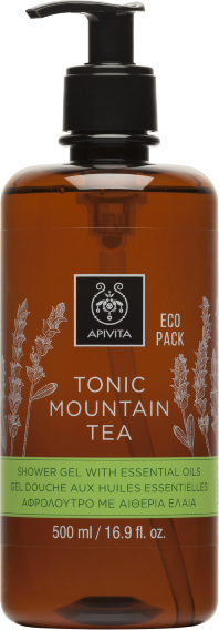 Apivita Tonic Mountain Tea Shower Gel Αφρόλουτρο Με Αιθέρια Έλαια 500ml