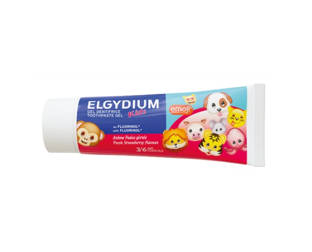 Elgydium Kids Fresh Strawberry Emoji Παιδική Οδοντόπαστα Με Γεύση Φράουλα Για Ηλικίες 3-6 Ετών 50ml