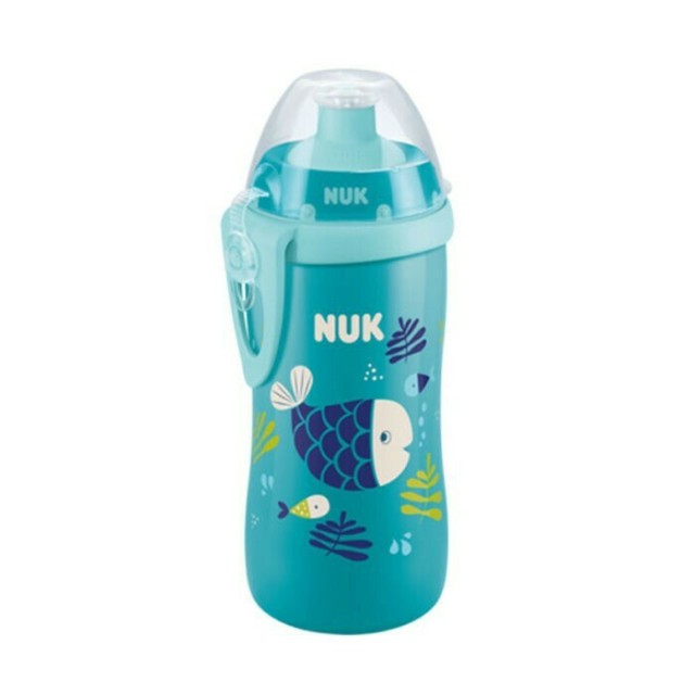 Nuk Junior Cup Chameleon Παγουράκι που Αλλάζει Χρώμα με Καπάκι Push-Pull 18m+ Μπλε Ψάρι, 300ml