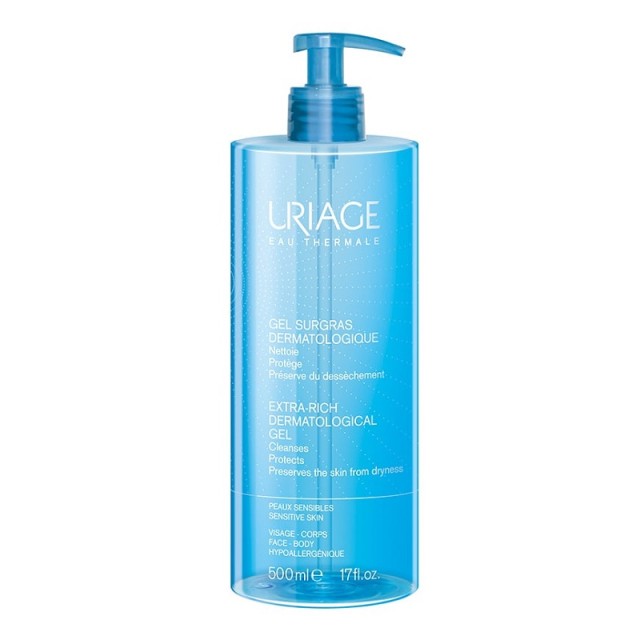 Uriage Gel Surgras Extra Rich Dermatological Αφρώδες Gel Καθαρισμού 500ml