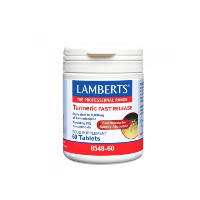 Lamberts Turmeric Fast Release Συμπλήρωμα Διατροφής Κουρκουμίνης 60 ταμπλέτες