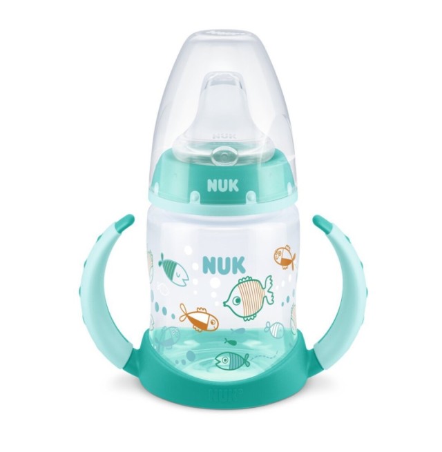 Nuk First Choice Εκπαιδευτικό Μπιμπερό Πλαστικό με Λαβές Ψαράκια 6m+ 150ml (10.743.943)