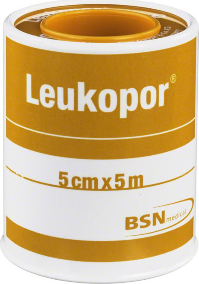 Leukopor, 5 cm x 5m Αυτοκόλλητη επιδεσμική ταινία 1τμχ