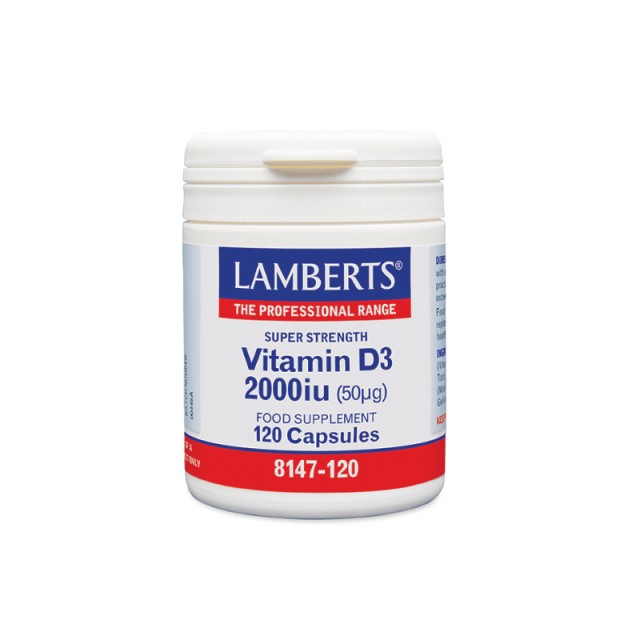 Lamberts Vitamin D3 2000iu (50μg) Συμπλήρωμα Διατροφής Βιταμίνης D, 120 κάψουλες